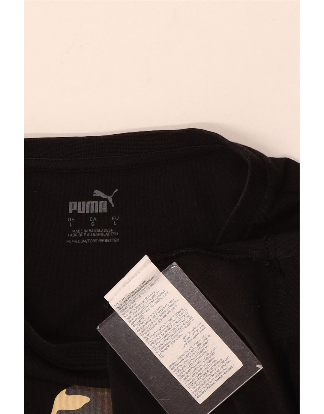 Ανδρικό γραφικό μπλουζάκι Puma, μεγάλο μαύρο βαμβακερό