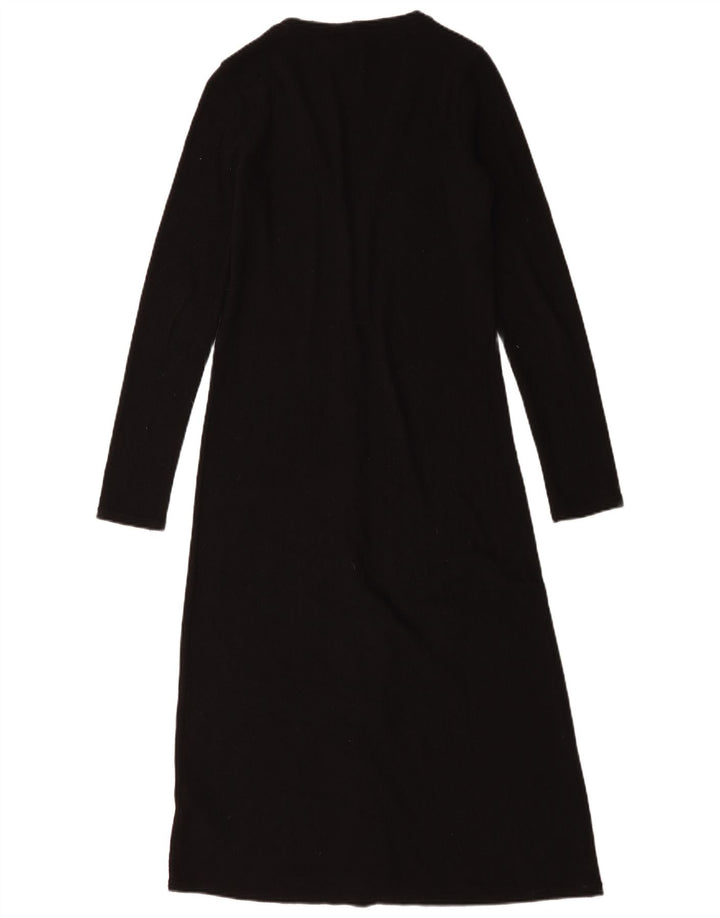Zara Γυναικεία Ζακέτα Longline UK 10 Small Black Polyester