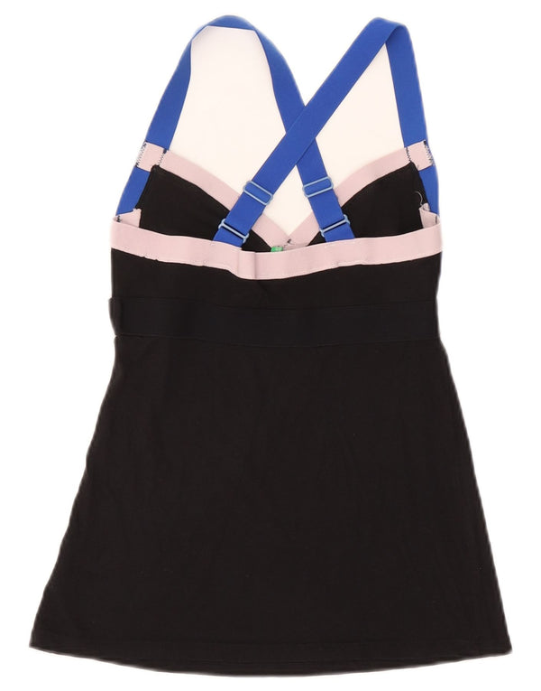 Benetton Womens Crop Halter Top UK 6 XS Black Modal