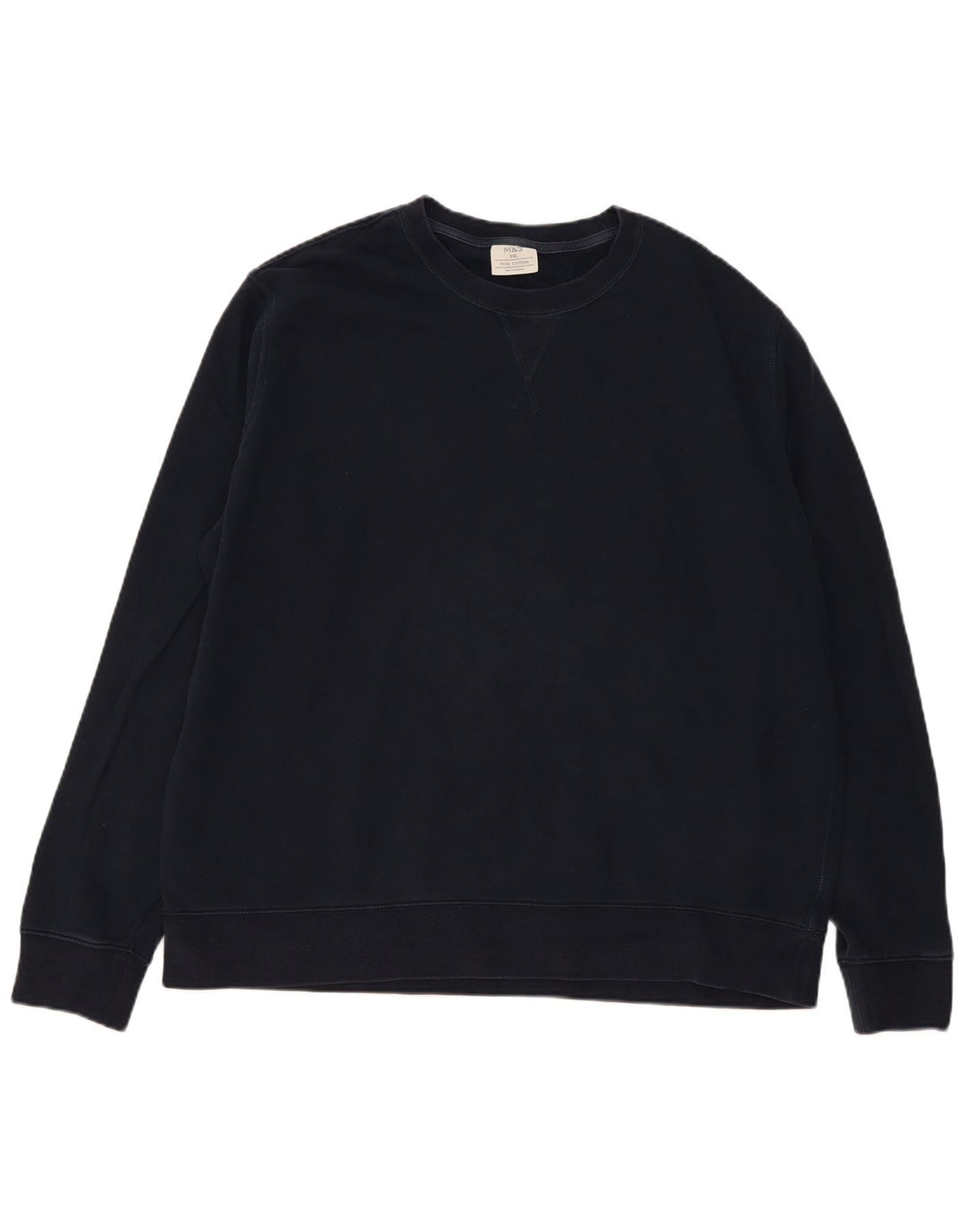 Marks & Spencer Ανδρικό φούτερ με κανονική εφαρμογή Jumper 3XL Navy Blue Cotton