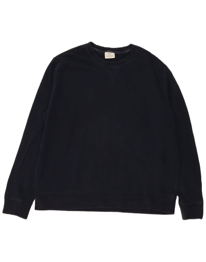 Marks & Spencer Ανδρικό φούτερ με κανονική εφαρμογή Jumper 3XL Navy Blue Cotton