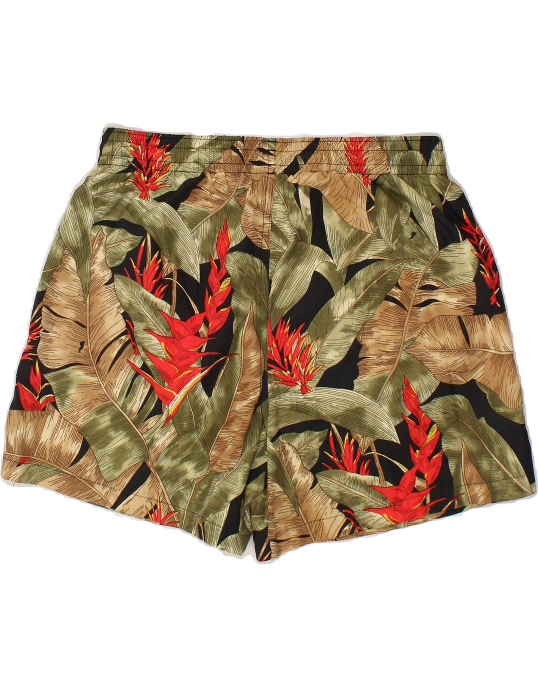 VINTAGE Mens Abstract Pattern Swimming Shorts Medium Green Colourblock Vintage Vintage and Second-Hand Vintage from Messina Hembry 