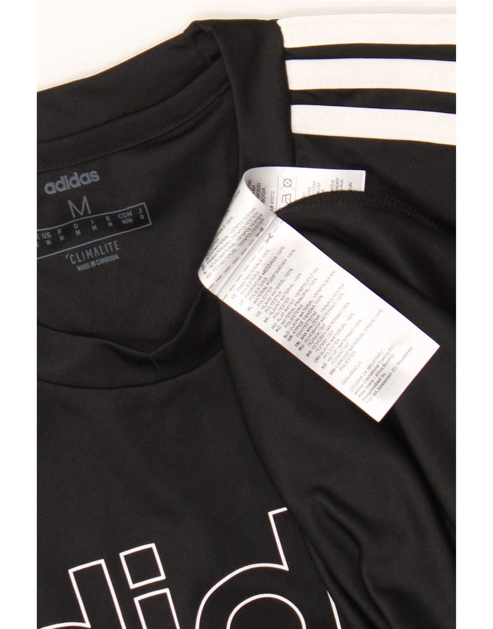 Ανδρικό γραφικό T-Shirt Adidas Climalite Top Medium Μαύρο Πολυεστέρας