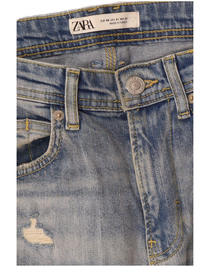Zara Ανδρικό τζιν Distressed Straight EU 40 Medium W31 L28 Blue
