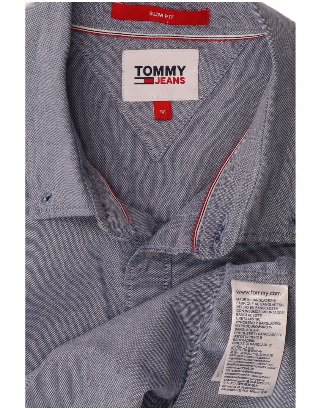 TOMMY HILFIGER Ανδρικό πουκάμισο Slim Fit Μεσαίο μπλε βαμβακερό
