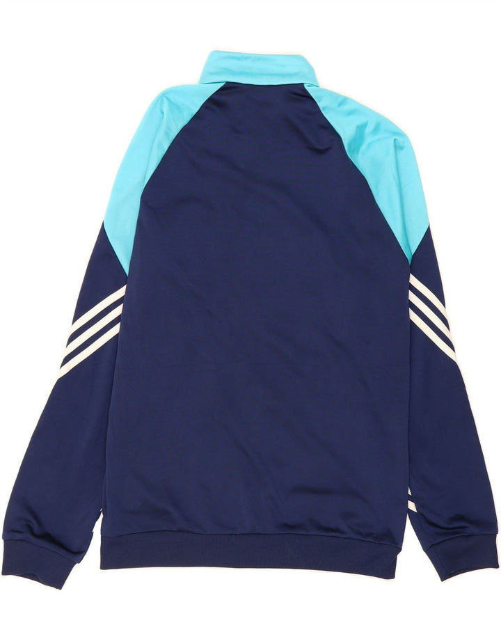 ADIDAS Mens Tracksuit Top Jacket Small Navy Blue Colourblock Polyester Vintage Adidas and Second-Hand Adidas from Messina Hembry 