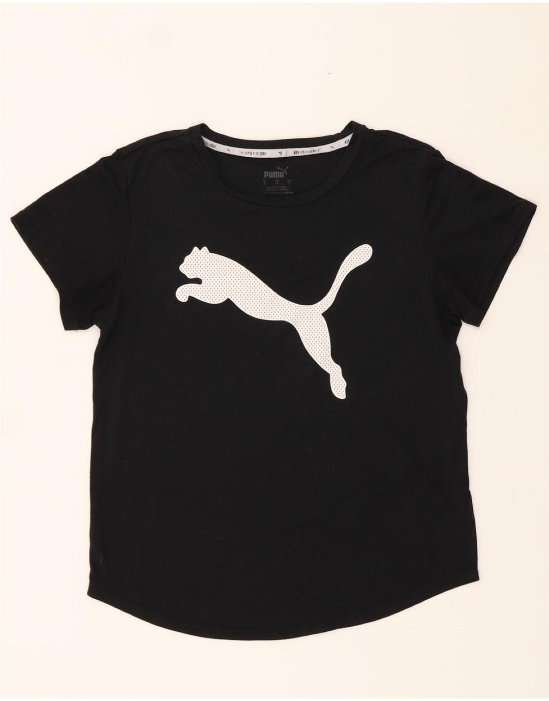 PUMA Womens Graphic T-Shirt Top UK 10 Small Black Vintage Puma and Second-Hand Puma from Messina Hembry 