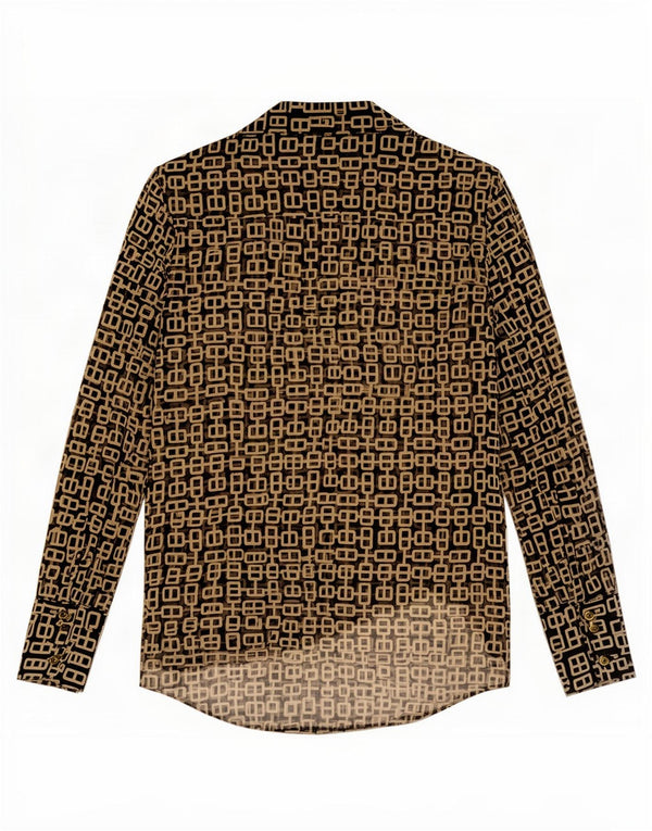 Zara Γυναικείο πουκάμισο See Through Pullover UK 6 XS Μαύρο γεωμετρικό πολυεστέρα