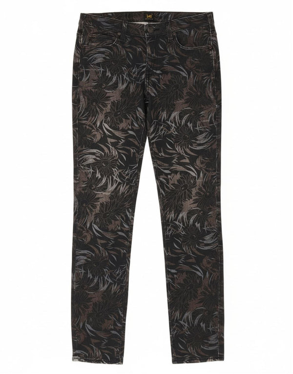 Lee Womens Scarlett Skinny Jeans W29 L33 Μαύρο φλοράλ βαμβακερό