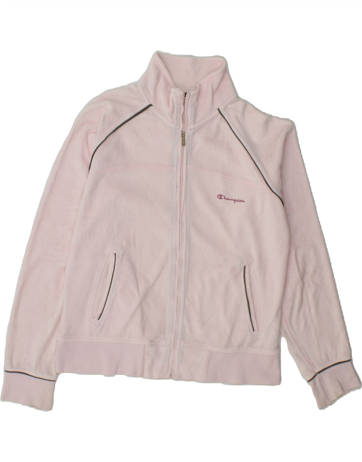CHAMPION Womens Tracksuit Top Jacket UK 16 Large Pink Cotton Vintage Champion and Second-Hand Champion from Messina Hembry 