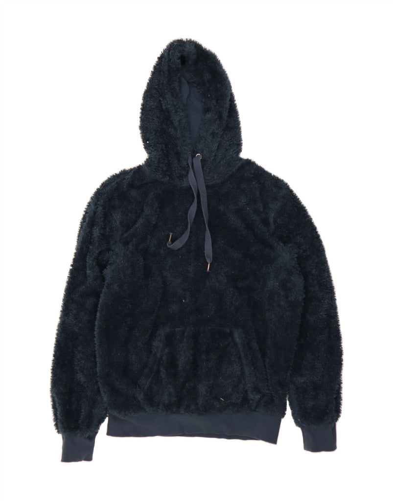 EVERLAST Mens Graphic Hooded Fleece Jumper Medium Navy Blue Polyester Vintage Everlast and Second-Hand Everlast from Messina Hembry 