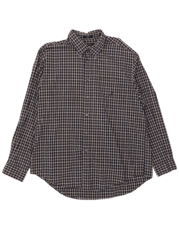 Ανδρικό πουκάμισο Nautica XL Navy Blue Check Cotton