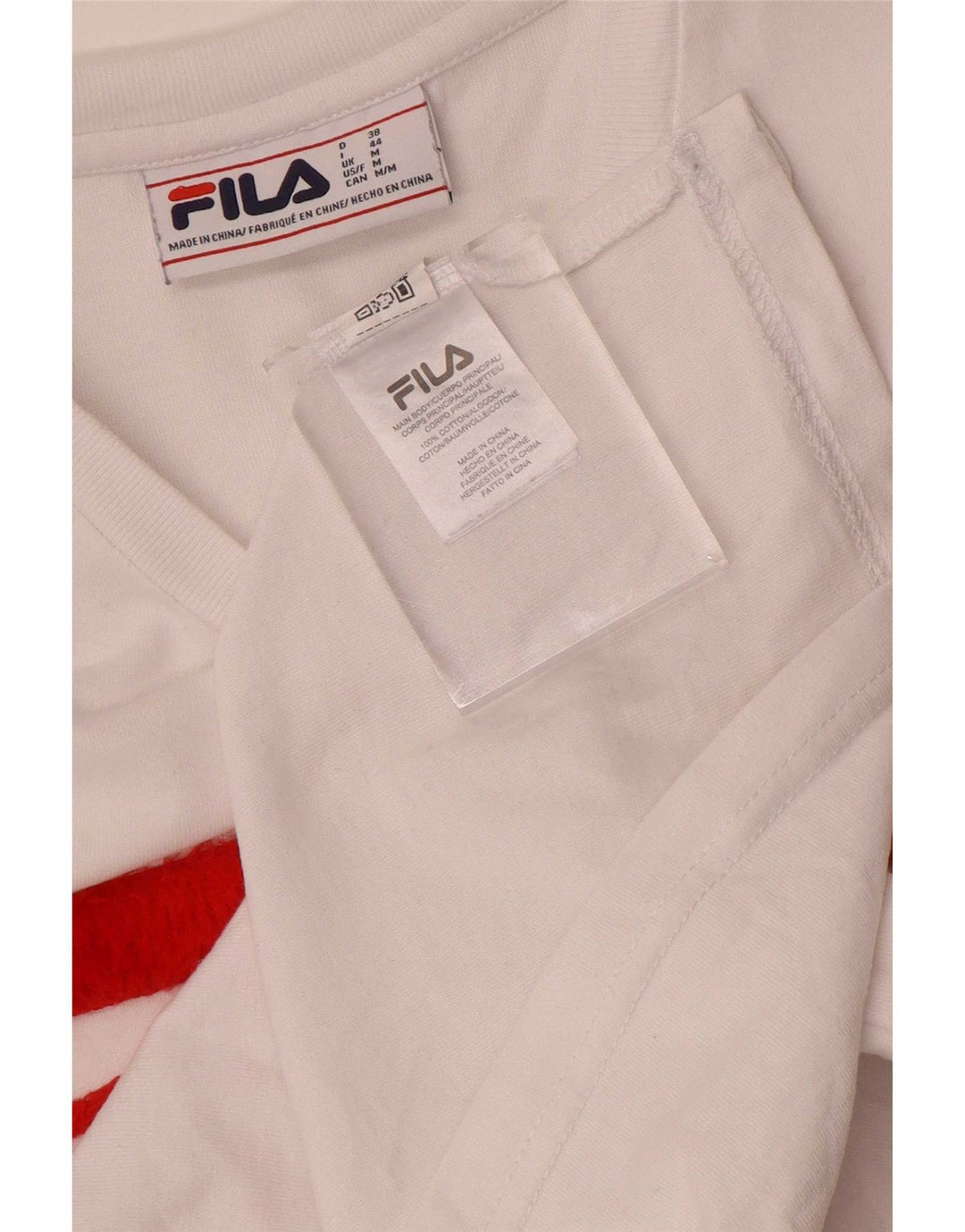 Fila Γυναικείο γραφικό T-Shirt Top UK14 Μεσαίο λευκό βαμβακερό