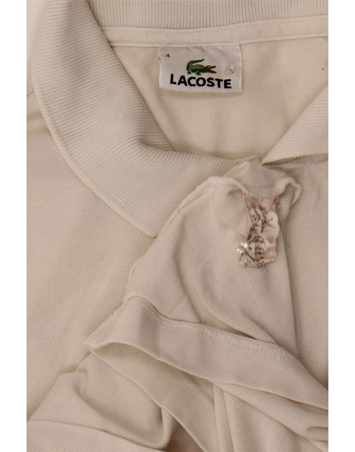 Ανδρικό πουκάμισο πόλο Lacoste, νούμερο 4, μεσαίο λευκό βαμβακερό