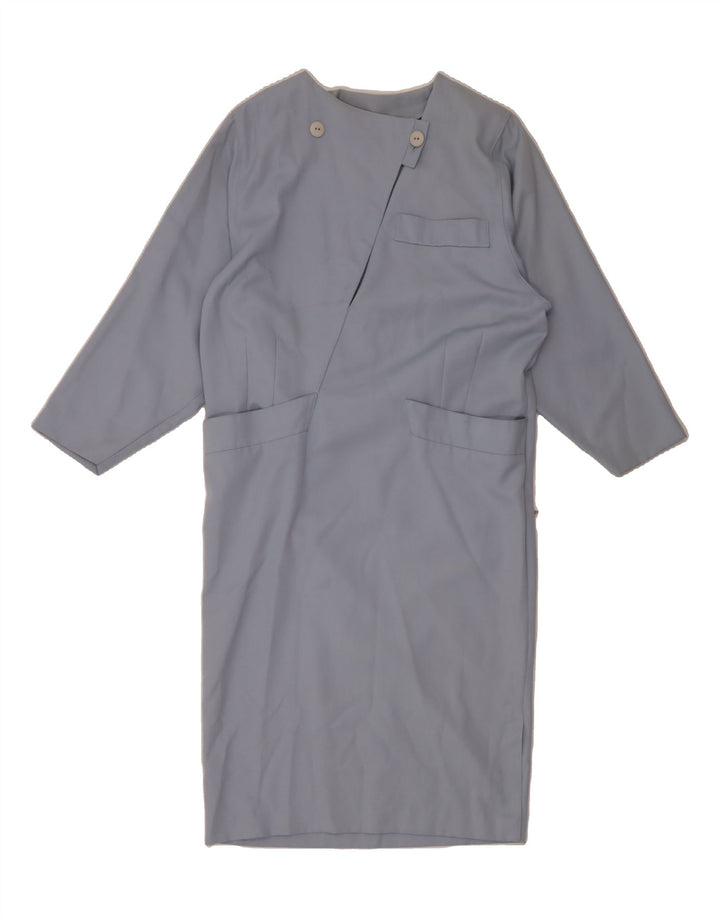 VINTAGE Womens Long Sleeve Shift Dress EU 42 Large Blue Vintage Vintage and Second-Hand Vintage from Messina Hembry 