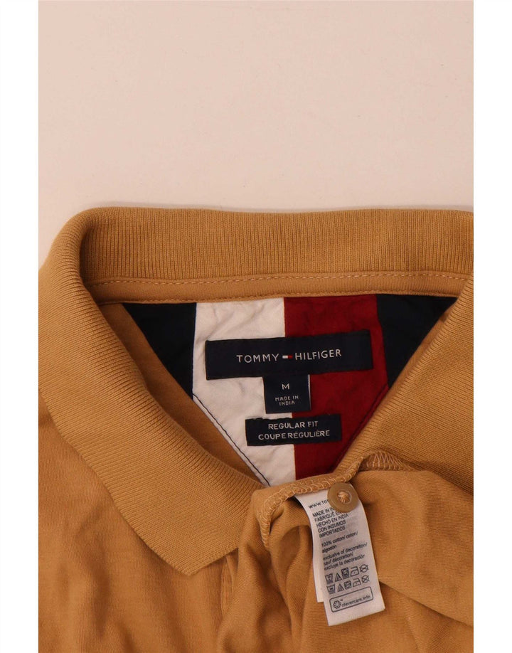 Tommy Hilfiger Ανδρικό πουκάμισο Polo με κανονική εφαρμογή, μεσαίο καφέ βαμβακερό