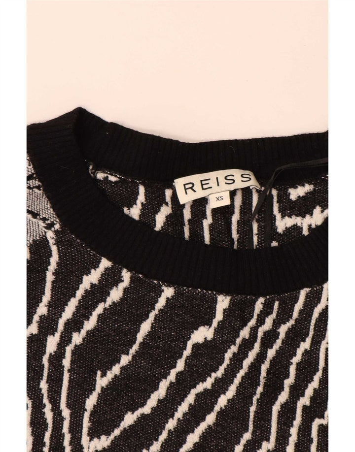Γυναικεία φούτερ Reiss Abstract Pattern Jumper UK 6 XS Μαύρη βισκόζη