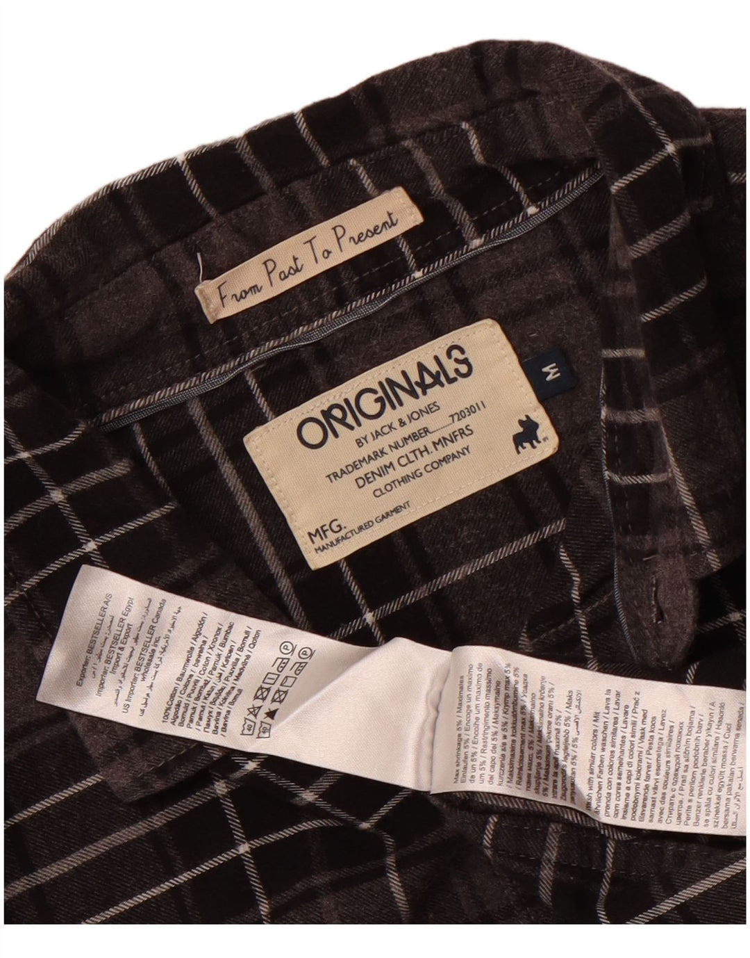 Ανδρικό φανελένιο πουκάμισο Jack & Jones, μεσαίο γκρι καρό βαμβακερό