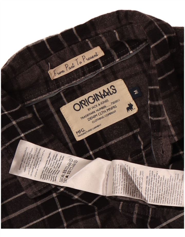 Ανδρικό φανελένιο πουκάμισο Jack & Jones, μεσαίο γκρι καρό βαμβακερό