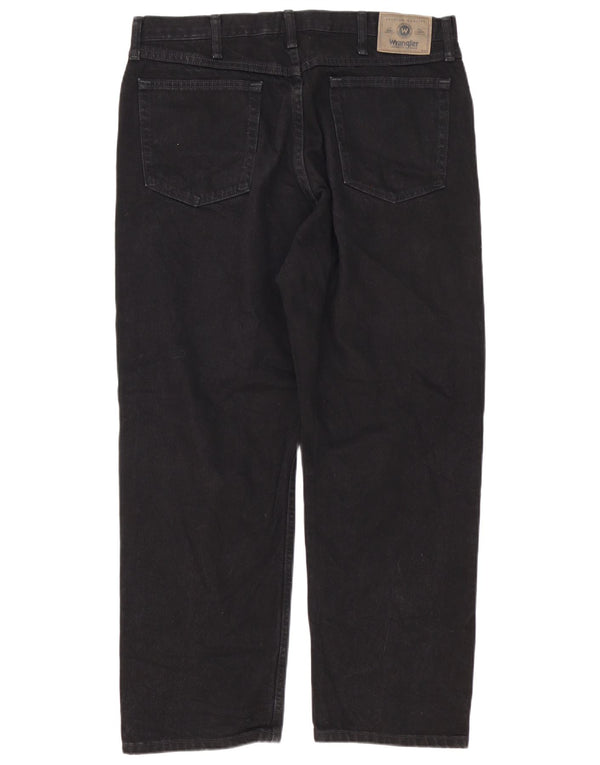 Wrangler Mens Relaxed Fit Casual Trousers W36 L29 Black Cotton