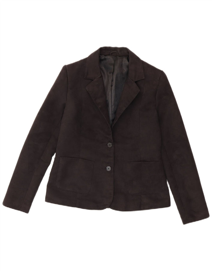 Topshop Γυναικείο Μπουφάν Blazer UK 12 Μεσαίου Μαύρου Πολυεστέρα