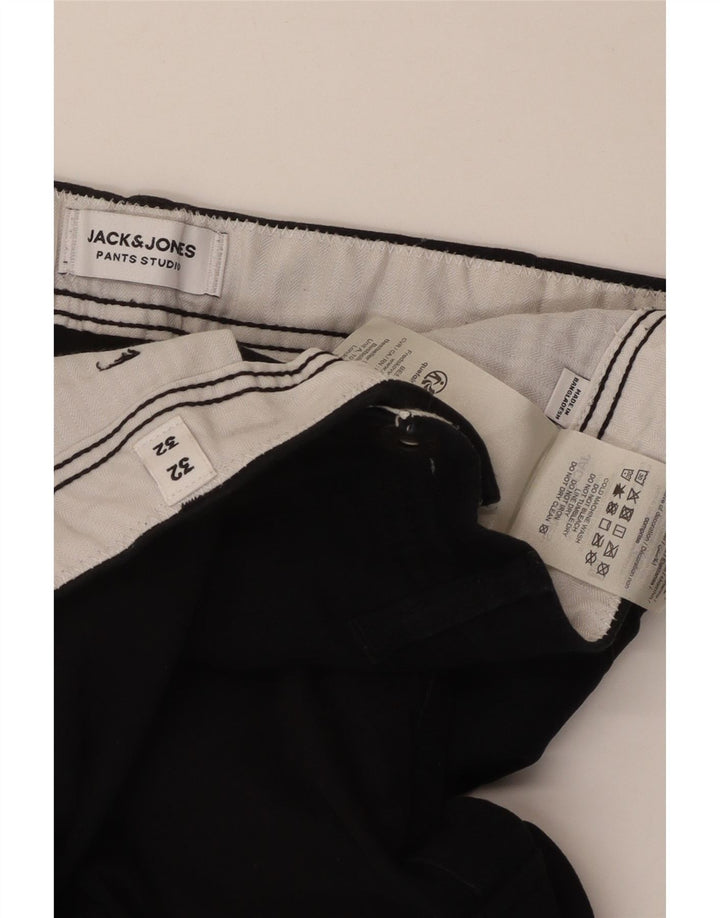 JACK & JONES Ανδρικό παντελόνι Joggers Cargo W32 L28 Μαύρο βαμβακερό