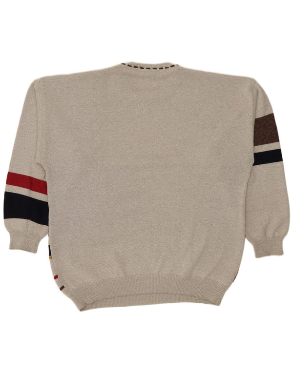 Ανδρικό πουλόβερ Conte Massimo Crew Neck Jumper 2XL Γκρι γεωμετρικό βαμβακερό