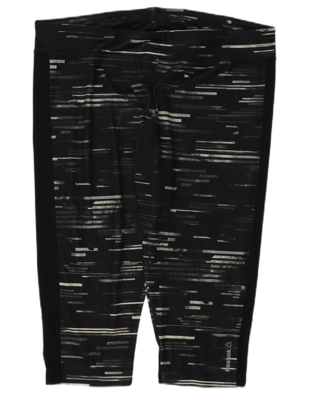 Reebok γυναικεία κολάν Capri UK 24/26 2XL Μαύρο ριγέ πολυεστέρα