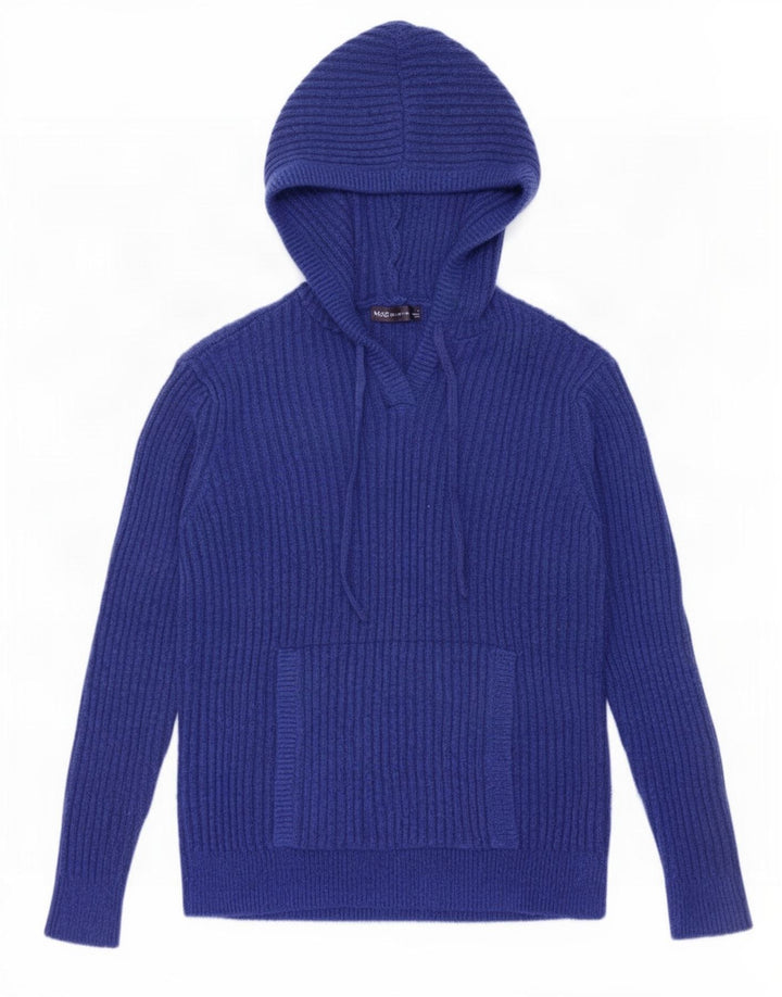 Marks & Spencer Γυναικείο πουλόβερ με κουκούλα UK 10 Small Blue Polyester