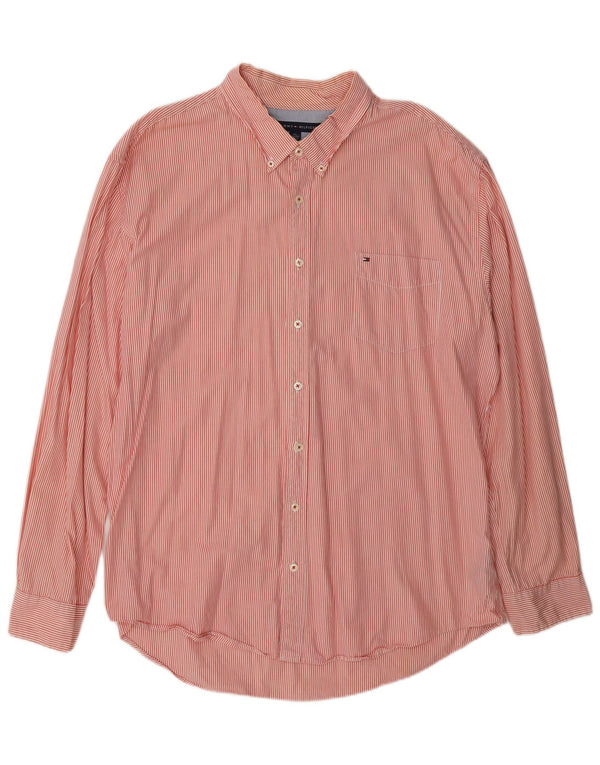 Ανδρικό πουκάμισο Tommy Hilfiger Custom Fit 2XL Ροζ Βαμβακερό ρίγες