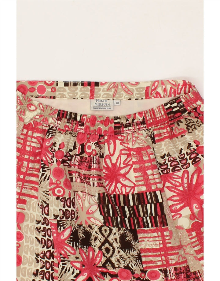 VINTAGE Womens A-Line Skirt UK 10 Small W26  Red Patchwork Polyester Vintage Vintage and Second-Hand Vintage from Messina Hembry 