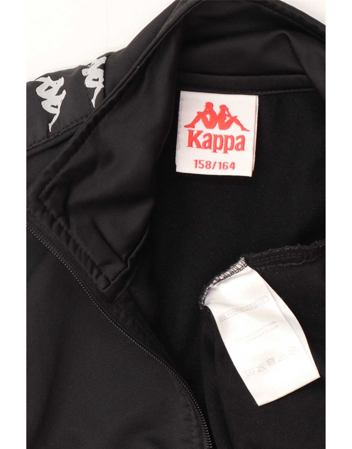 Kappa Boys Graphic αθλητική φόρμα Top Jacket 13-14 Years Black Polyester