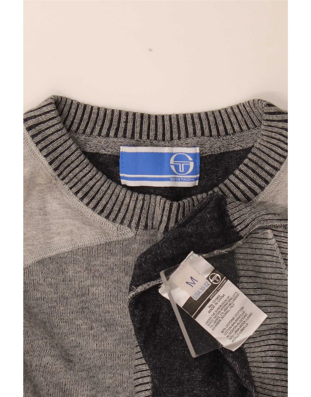 Ανδρικό πουλόβερ με λαιμόκοψη Sergio Tacchini με μεσαίο γκρι χρώμα