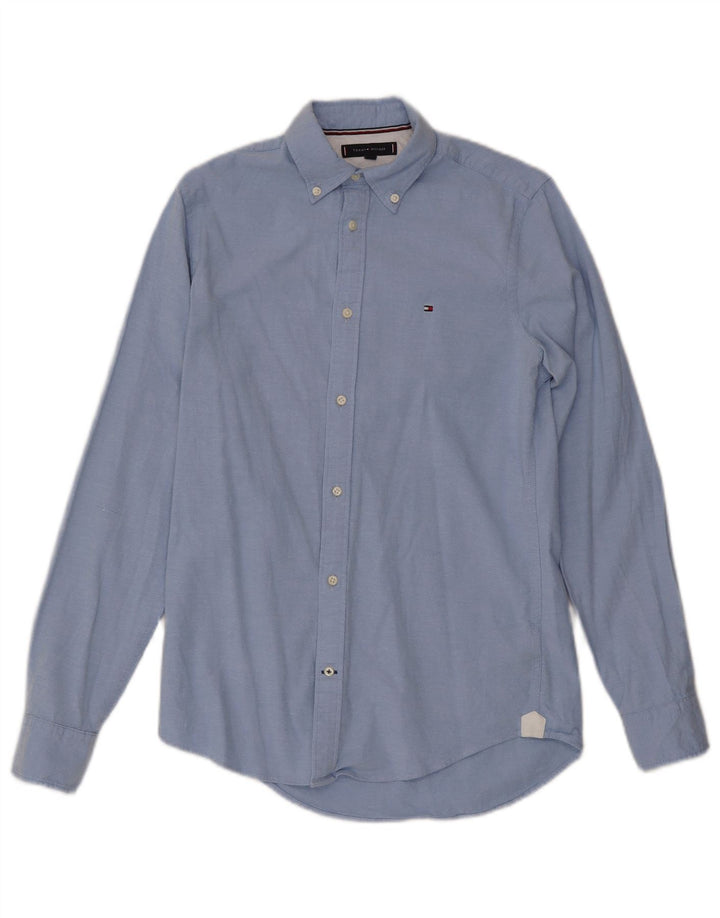 Ανδρικό πουκάμισο Tommy Hilfiger Slim Fit Μικρό μπλε βαμβακερό