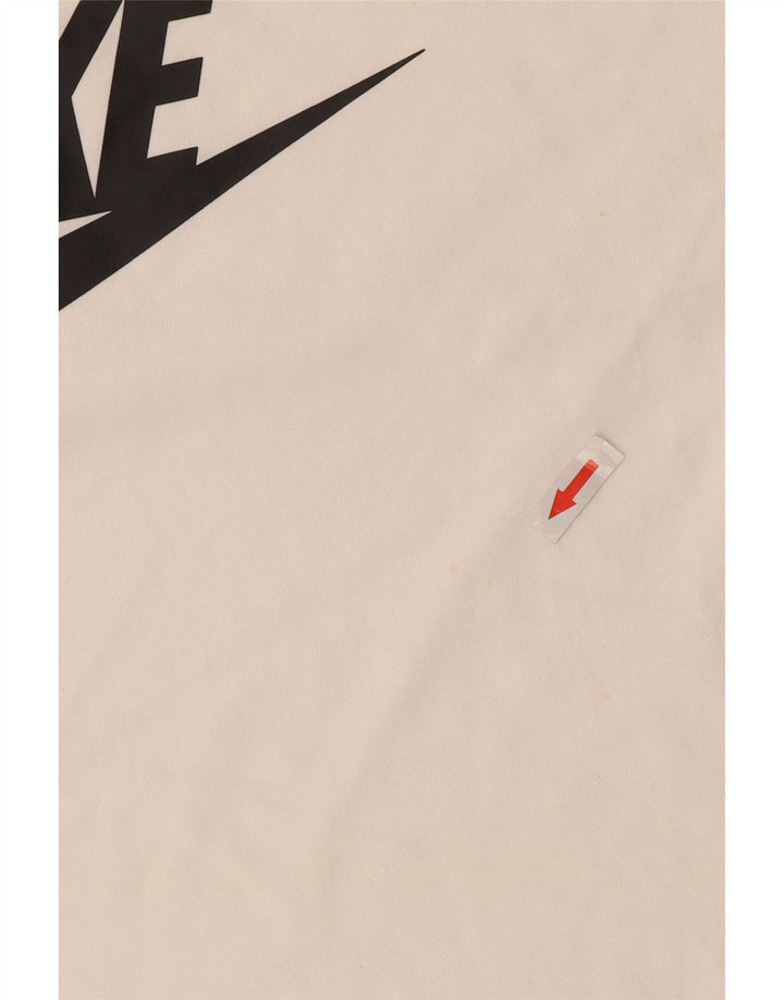 Ανδρικό γραφικό τοπ Nike, μακρυμάνικο XL, λευκό βαμβακερό