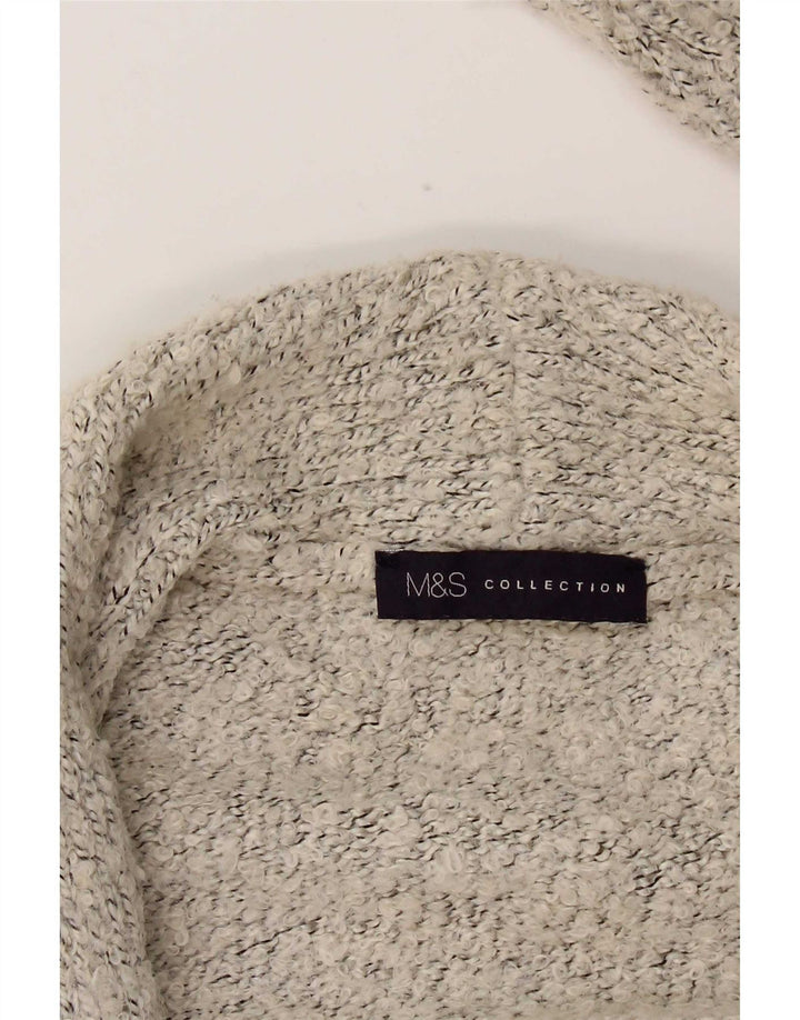 Marks & Spencer Γυναικείο Crop Open Cardigan πουλόβερ UK 14 Medium Grey Flecked
