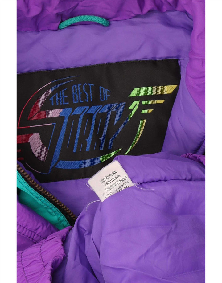 Sorry Mens Hooded Ski Jacket IT 50 Large Purple Colourblock Polyamide