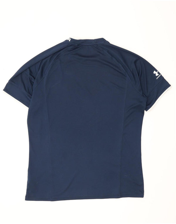 Under Armour Mens Heat Gear Graphic T-Shirt Top XL Navy Blue Polyester