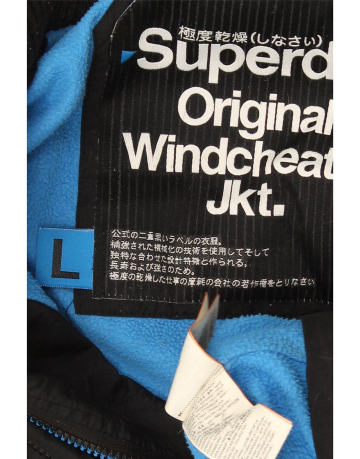 Superdry Ανδρικό Μπουφάν Windcheater Hooded Windbreaker UK 40 Large Black