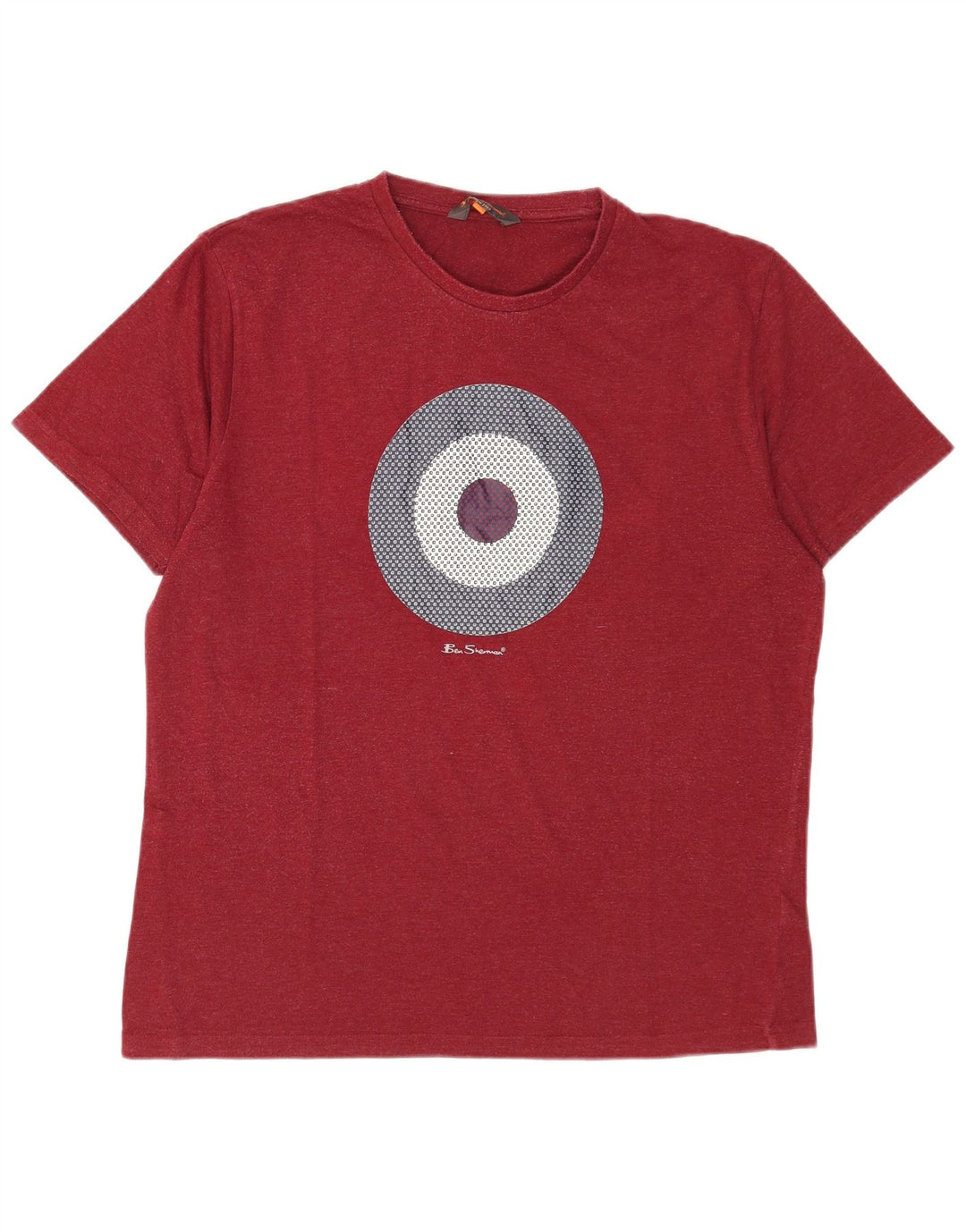Ben Sherman Ανδρικό γραφικό T-Shirt Top μεγάλο κόκκινο βαμβακερό