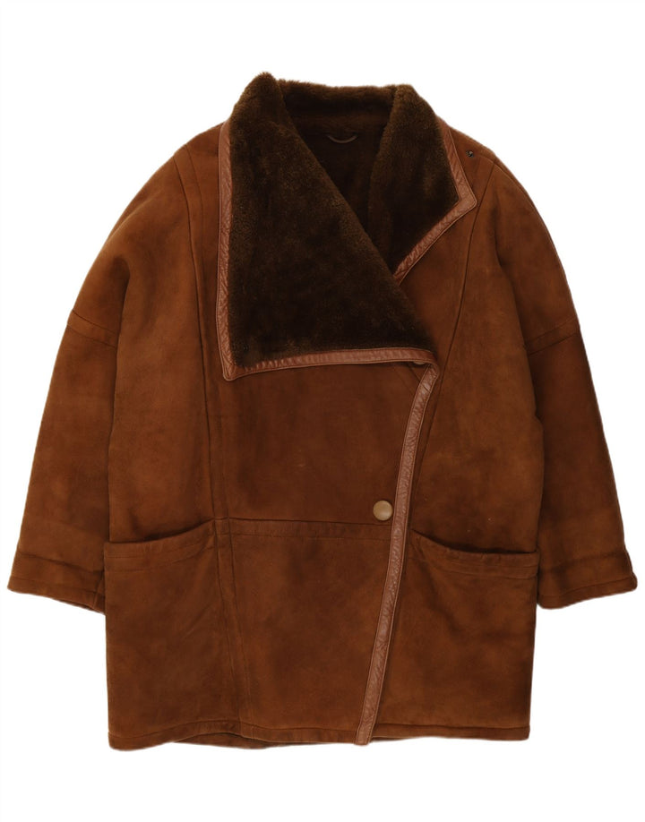 Vintage Γυναικείο Shearling Coat IT 42 Medium Brown Shearling