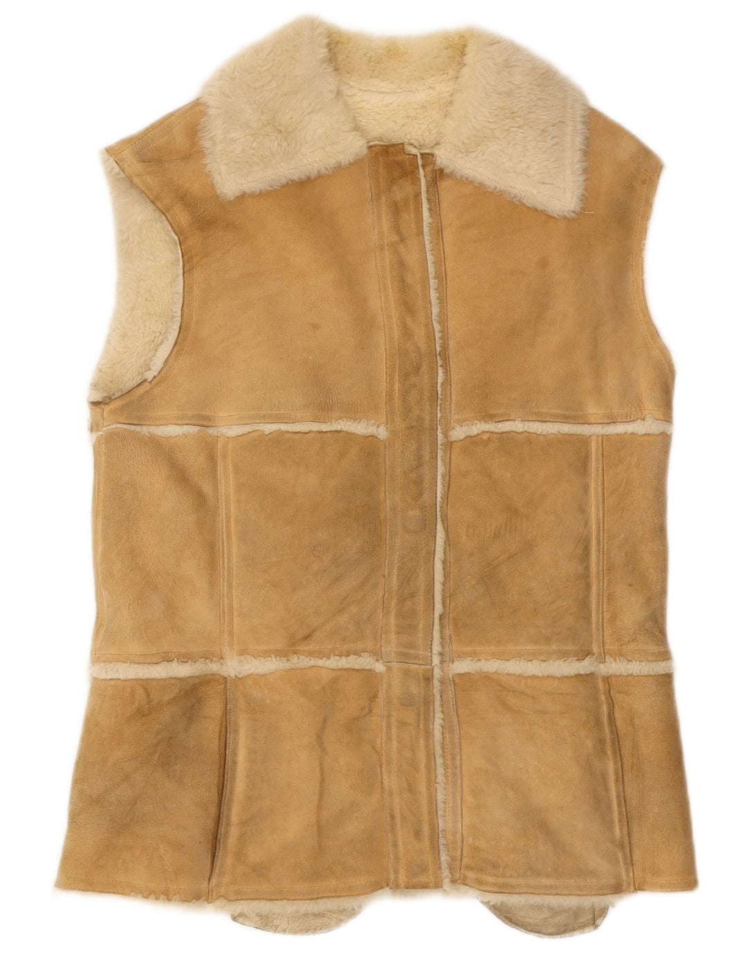 Vintage Γυναικείο Shearling Gilet IT 44 Medium Beige