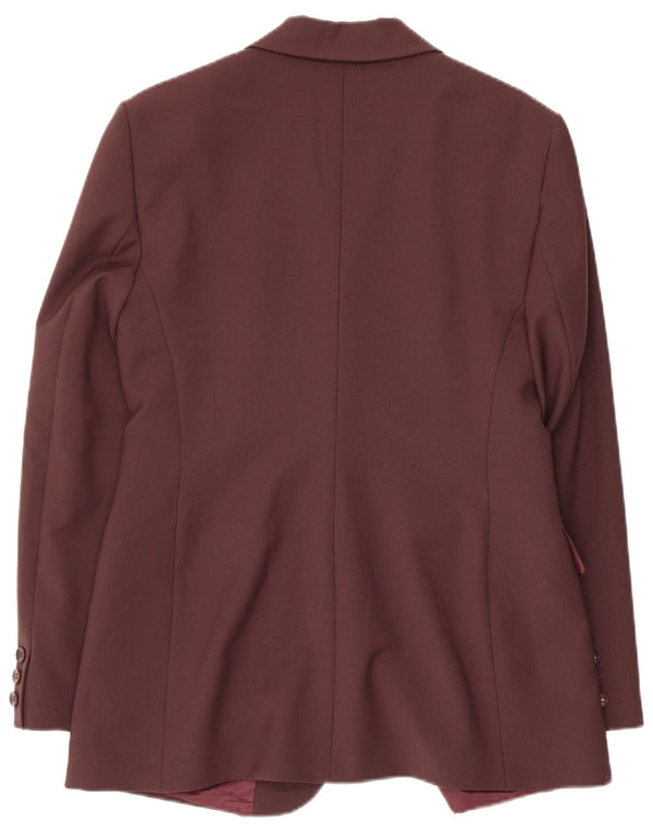 Sisley Γυναικείο Μπουφάν με 3 κουμπιά σακάκι IT 46 Large Maroon Πολυεστέρας