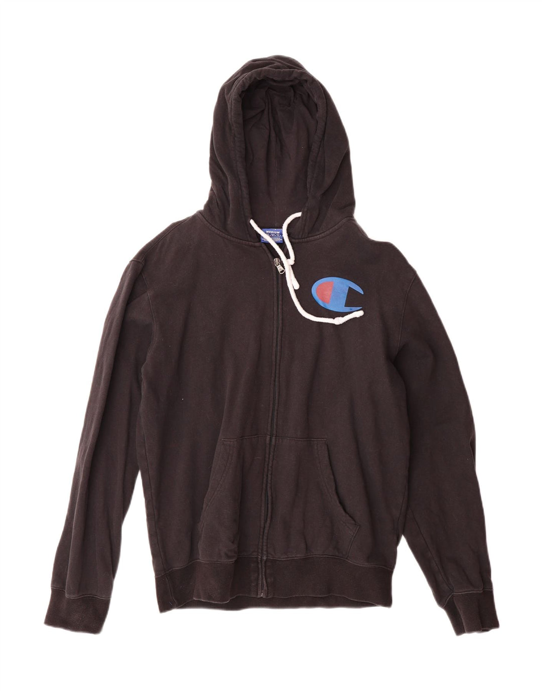 CHAMPION Mens Zip Hoodie Sweater Medium Black Cotton Vintage Champion and Second-Hand Champion from Messina Hembry 