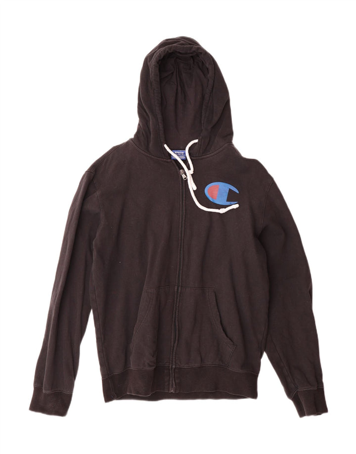 CHAMPION Mens Zip Hoodie Sweater Medium Black Cotton Vintage Champion and Second-Hand Champion from Messina Hembry 