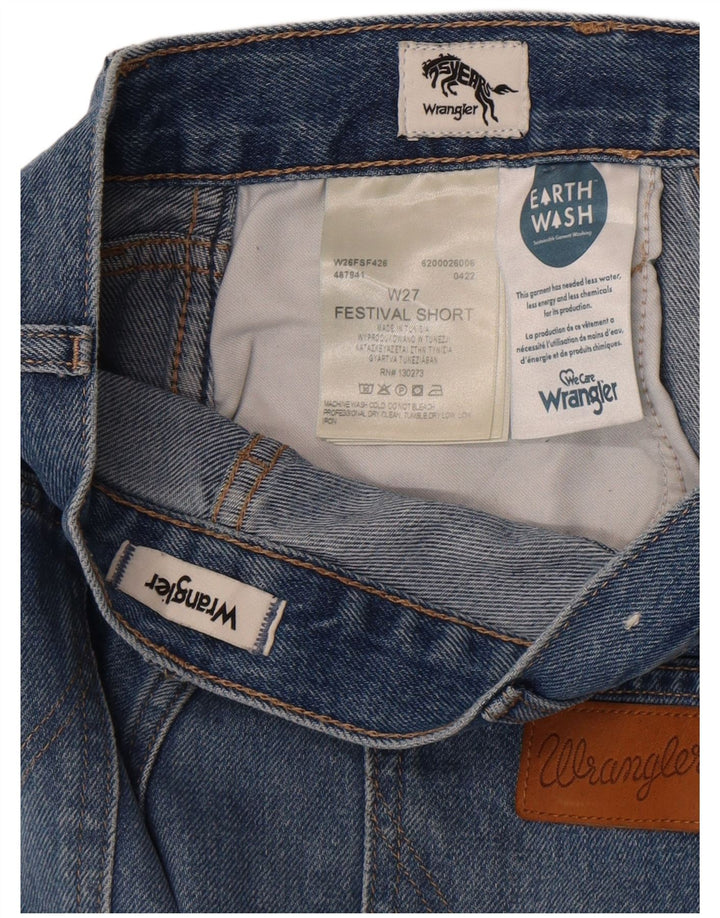 Wrangler Γυναικείο Indigo τζιν σορτς W27 Μικρό μπλε βαμβακερό