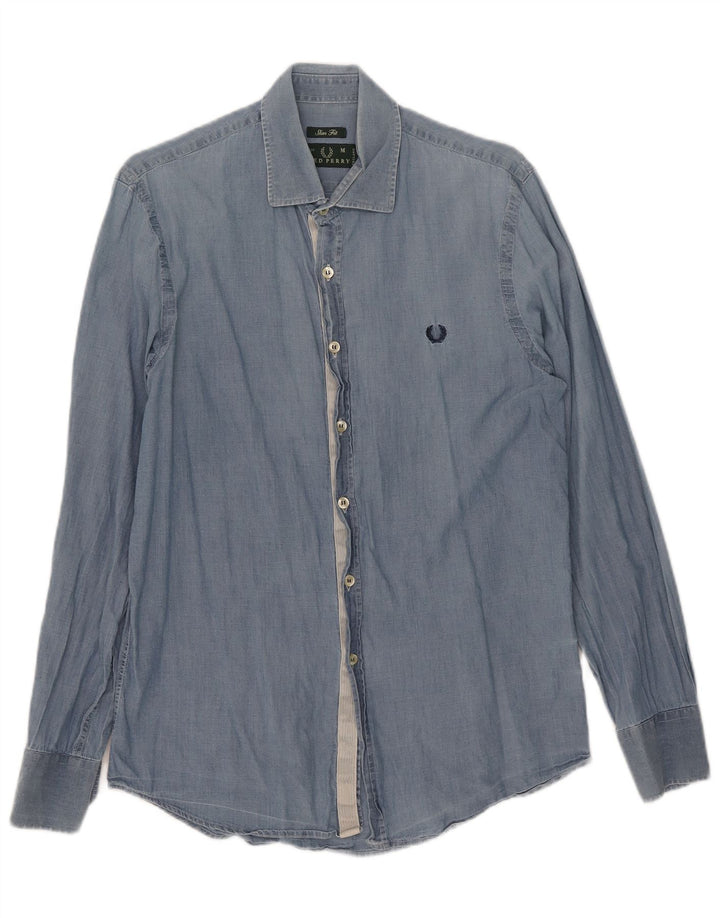 Fred Perry Ανδρικό πουκάμισο Slim Fit Μπλε μεσαίο βαμβακερό