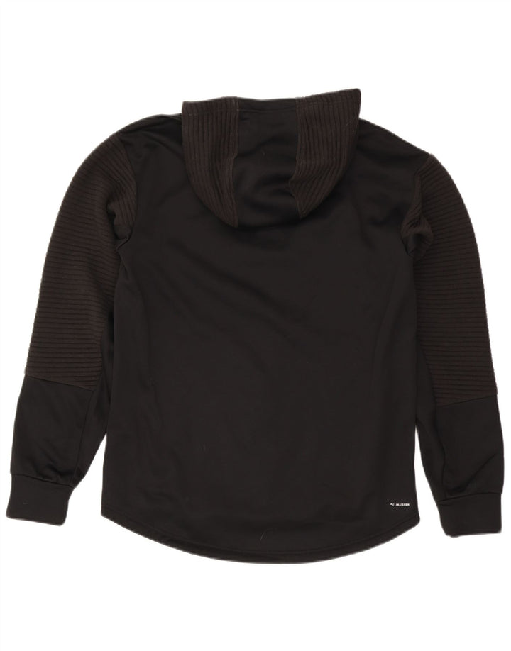 Ανδρικό πουλόβερ Adidas Climawarm με φερμουάρ με κουκούλα από μεσαίο μαύρο πολυεστέρα