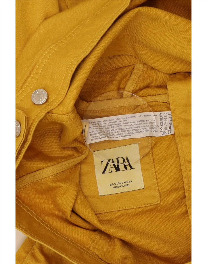 Zara Ανδρικό Τζιν Μπουφάν UK 36 Small Yellow Cotton