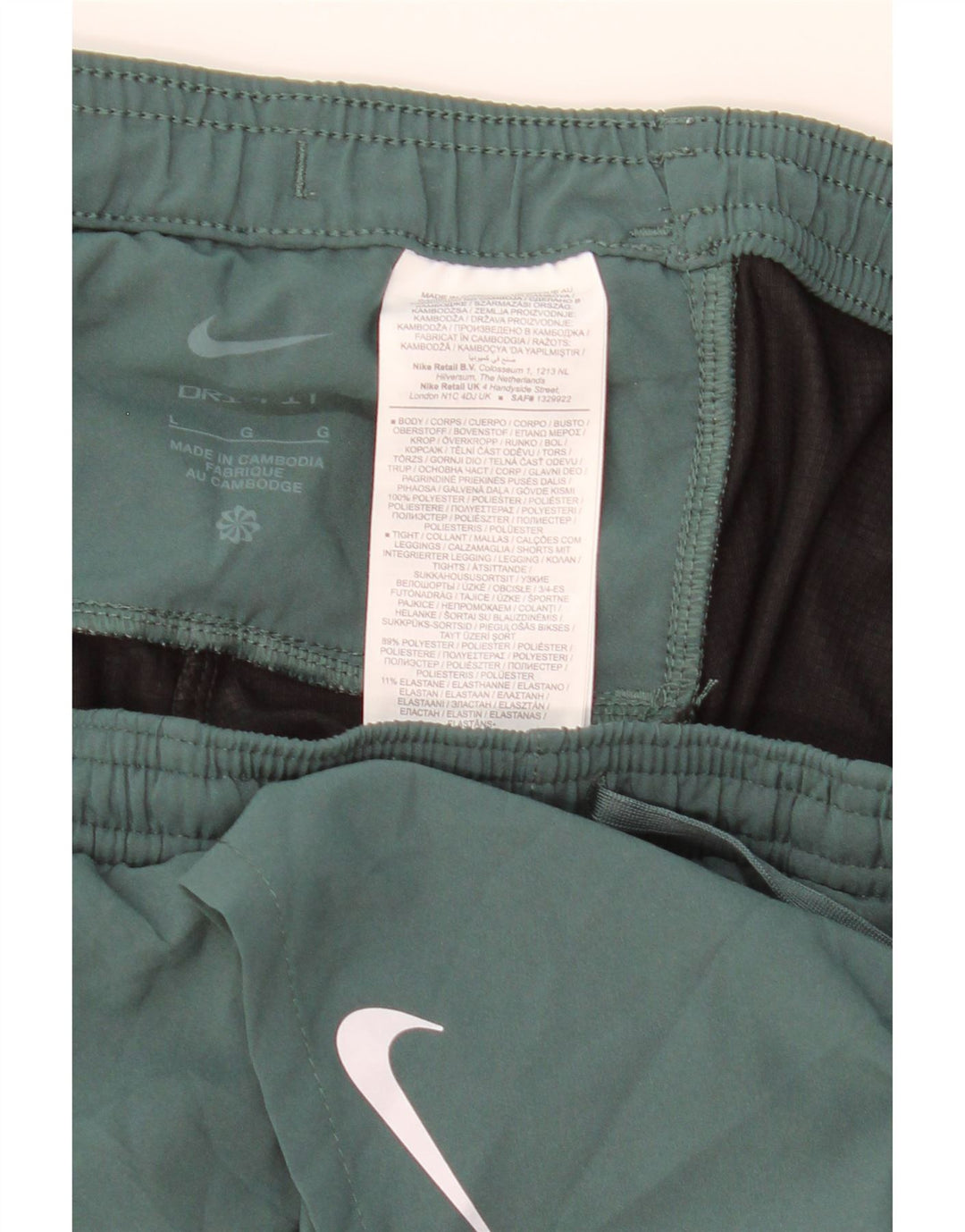 Ανδρικό αθλητικό σορτς Nike Dri Fit με μεγάλο πράσινο χρώμα από πολυεστέρα
